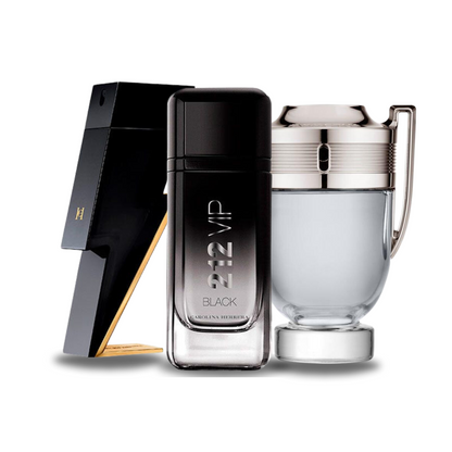 Kit de 3 perfumes Bad Boy, 212 VIP Black y Paco Rabanne Invictus (Eau de Parfum) 100 ml